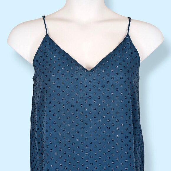 Calvin Klein Blue Metallic Flowy Top - Picture 4 of 8